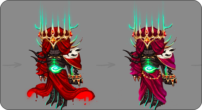 Further concept art development with color and effect variations